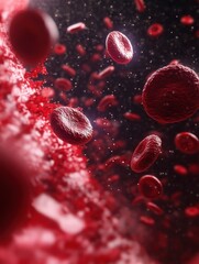 Red blood cells and viruses in dynamic bloodstream environment