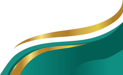 emerald and gold thai shape vector design for traditional Thai border ornament, cultural frame or vintage decoration