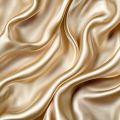 Fototapeta premium Satin Fabric Waves in Champagne Tone for Sophisticated Ads evoke a sense of grace, elegance, and luxury. The soft,flowing texture satin paired with the warm,muted glow champagne creates refined visual