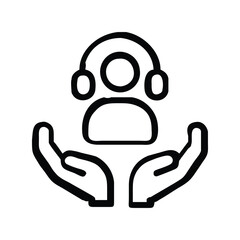 Obraz premium Customer Service Vector Illustration – Support Representative, Headset, Help Desk, Communication, Call Center Art