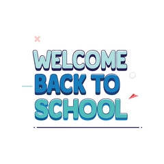 Bold Back to School Typography Vector Illustration – Colorful Education Lettering, Student, Learning, Study Art

