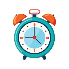 Alarm Clock Vector Illustration – Wake Up Timepiece, Morning Bell, School Timer, Bedroom Decor, Retro Art

