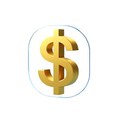 Fototapeta premium Gold Dollar Sign Isolated in Transparent Background for Finance Art