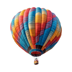 Naklejka premium Vibrant Hot Air Balloon Aerial View Colorful Top Isolated on Transparent Background PNG