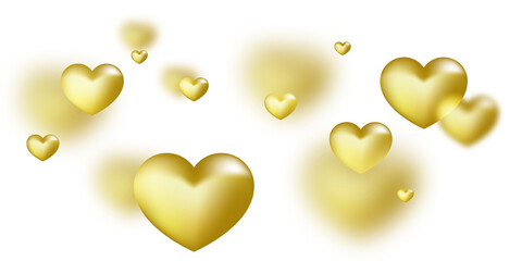 Gold heart shaped balloons
