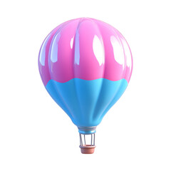 Fototapeta premium A vibrant blue and fuchsia hot air balloon balloon Isolated on Transparent Background PNG
