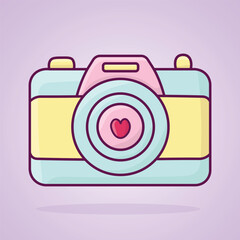 Cute Pastel Camera with a Heart