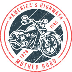 Print creative custom vintage america's highway motor road t shirt design
