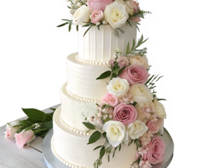 wedding cake with flowers