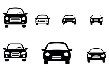 Various Black Silhouette Car Icons for Automotive Website or App