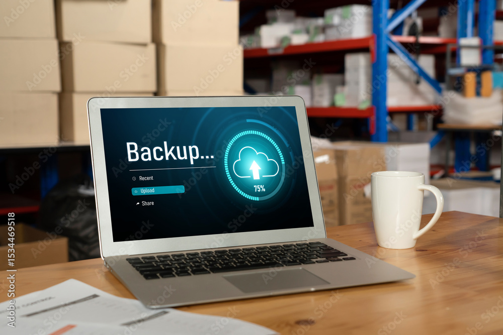 Poster backup storage data internet technology business concept. database storage cloud technology file dat