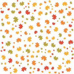 Scattered Autumn Leaves Seamless Pattern