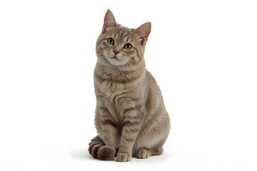 Obraz premium Gray tabby cat sitting, looking up