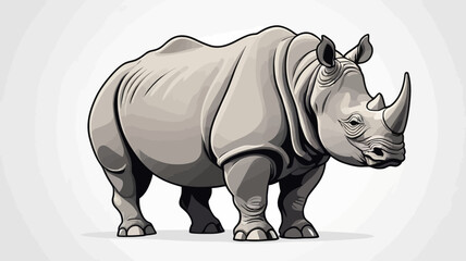 Obraz premium A rhino with small horns and a strong body outline