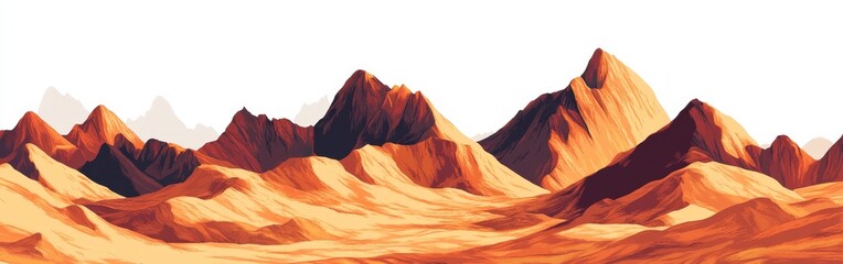 Stunning Desert Landscape Featuring Layered Mountains With Warm Tones and Soft Shadows Reflecting a Serene Natural Environment