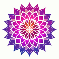 White Background Lotus Mandala