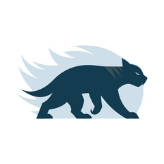 Wolverine In Snowstorm Silhouette Low Angle