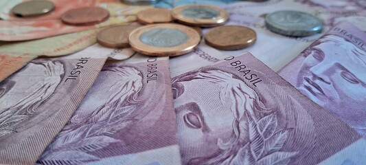 Brazilian coins and banknotes