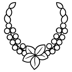 Elegant Vine Necklace Line Art