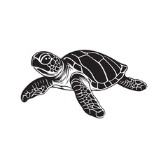 Fototapeta premium silhouette vector turtle logo design illustration, turtle logo icon silhouette, swimming turtle logo design, turtle animal silhouette vector, silhouette of turtle design on white background.