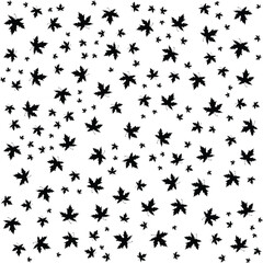 Black Maple Leaf Seamless Pattern