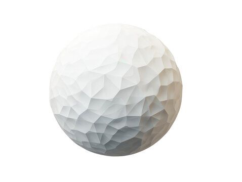 a white sphere with a low-poly texture on a light background, png, transparent - Powered by Adobe