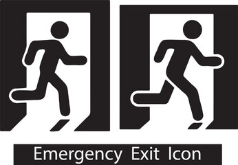 Emergency Exit Icon Vector for Safety Signage