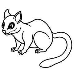Minimalist Sugar Glider Line Art Illustration