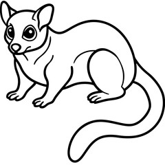 Minimalist Sugar Glider Line Art Illustration