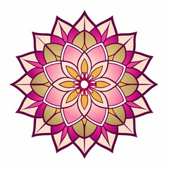 White Background Lotus Mandala