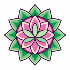 White Background Lotus Mandala