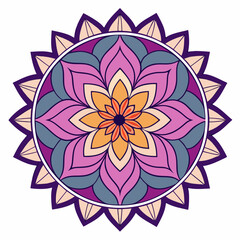 White Background Lotus Mandala