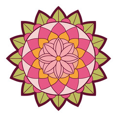 White Background Lotus Mandala