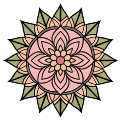 White Background Lotus Mandala