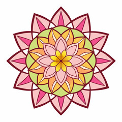 White Background Lotus Mandala