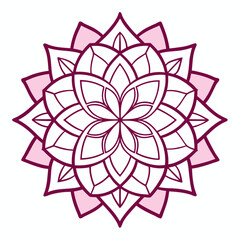 White Background Lotus Mandala