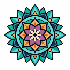 White Background Lotus Mandala