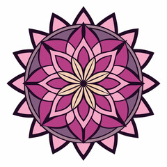 White Background Lotus Mandala
