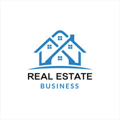 Fototapeta premium Minimalist Home Roof Logo for Property Agency and Real Estate Branding
