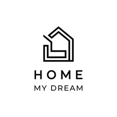 Simple and Elegant Home Roof Logo for Real Estate Agents