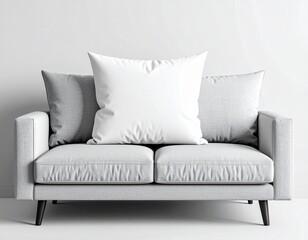 Naklejka premium White Pillow on Sofa Product Mockup
