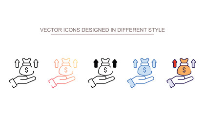 Income icon design with white background stock illustration