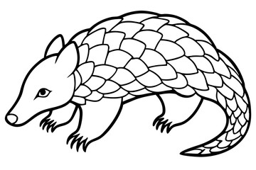 Pangolin Outline – Clean Vector Design