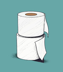 stack of toilet paper rolls cartoon vector illustration
