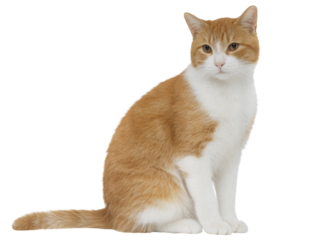 Orange and White Cat Sitting