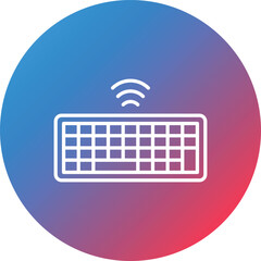 Wireless Keyboard Line Gradient Circle Background Icon