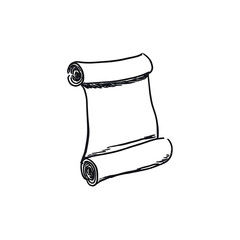 Hand-Drawn Scroll: Blank Parchment Vector Illustration