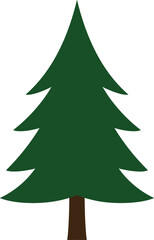 Simple Green Pine Tree Clipart Illustration for Nature and Holiday Designs