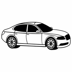 black car isolated on white