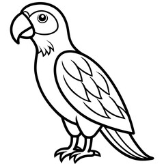 Parrot vector illustration line art and white background